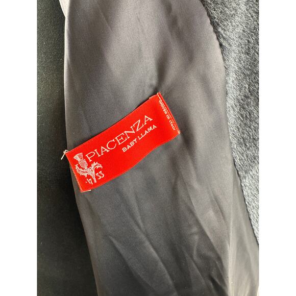 Cinzia Rocca PIACENZA Gray Long Coat Wool Baby llama Collared Overcoat Size 8 - Picture 8 of 12